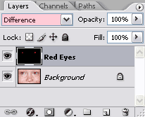 Red Eyes set to Difference